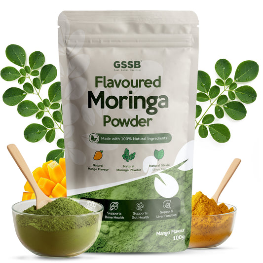 GSSB Tasty Flavoured Moringa Powder | 100% Natural Sugar-Free & Healthy Superfood | Energy & Wellness | 100g Pack