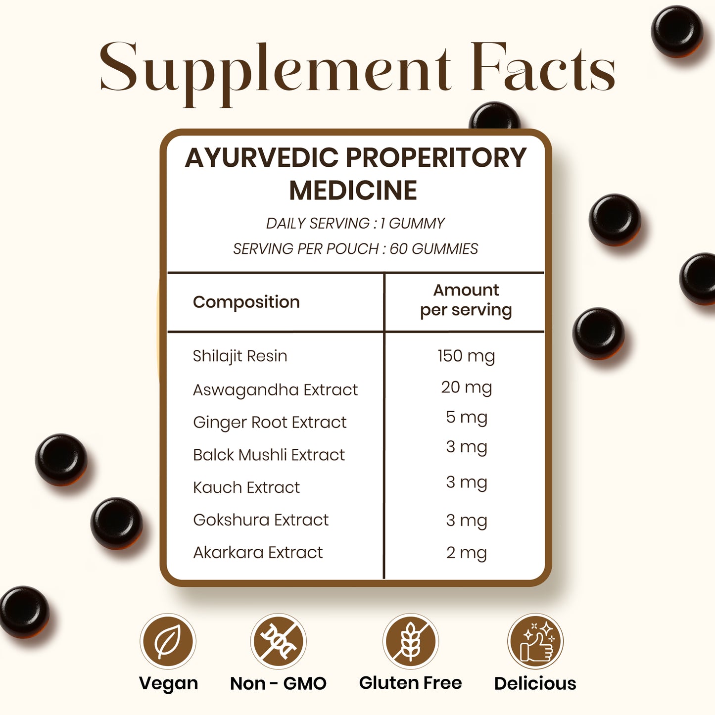 GSSB Shilajit Gummies Ultra | With Added Benefits of Gokshura & Akarkara Extracts | Pure Himalayan Shilajit with Ashwagandha | Boosts Strength, Stamina, Energy & Vitality | No Added Sugar | Imli Flavour | 30 Gummies